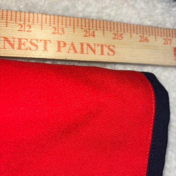 Boden Womens Red Blazer Jacket With Navy Trim Single Button Size 8R - Picture 13 of 16